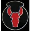 COW STEER HEAD RED BLACK PIN