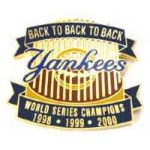 NEW YORK YANKEES WORLD SERIES CHAMPIONS BACK TO BACK TO BACK PIN