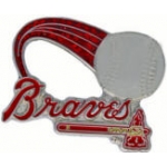 ATLANTA BRAVES PIN BASEBALL GLITTER TRAIL PIN