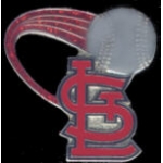 ST LOUIS CARDINALS PIN BASEBALL GLITTER TRAIL PIN