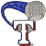 TEXAS RANGERS PIN BASEBALL GLITTER TRAIL PIN