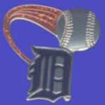 DETROIT TIGERS PIN BASEBALL GLITTER TRAIL PIN