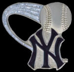 NEW YORK YANKEES PIN BASEBALL GLITTER TRAIL NYY PIN