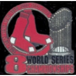 BOSTON RED SOX PIN 8 TIME WORLD SERIES CHAMPIONS PIN