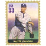 WALTER JOHNSON BASEBALL LEGEND STAMP PIN