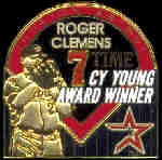 HOUSTON ASTROS ROGER CLEMENS 7 CY YOUNGS PIN