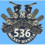 BASEBALL HEROS MICKEY MANTLE PIN NEW YORK YANKEES HR PIN