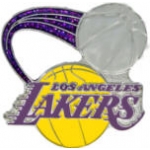 LOS ANGELES LAKERS PIN GLITTER BALL LAKERS PIN