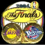 LAKERS PISTONS 2004 NBA FINALS MATCHUP PIN