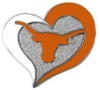 U TEXAS LONGHORNS PIN SWIRL HEART PIN UNIVERSITY OF TEXAS PIN