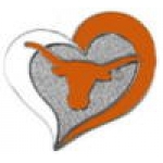 U TEXAS LONGHORNS PIN SWIRL HEART PIN UNIVERSITY OF TEXAS PIN