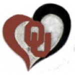 U OKLAHOMA SOONERS PIN SWIRL HEART PIN UNIVERSITY OF OKLAHOMA PIN