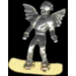 GUARDIAN ANGEL SNOWBOARDER PIN