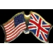 GREAT BRITAIN FLAG AND USA CROSSED FLAG PIN FRIENDSHIP FLAG PINS