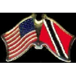 TRINIDAD TOBAGO FLAG AND USA CROSSED FLAG PIN FRIENDSHIP FLAG PINS