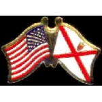 JERSEY FLAG AND USA CROSSED FLAG PIN FRIENDSHIP FLAG PINS