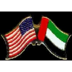 UNITED ARAB EMIRATES U A E FLAG AND USA CROSSED FLAG PIN FRIENDSHIP FLAG PINS