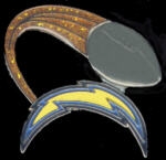 LOS ANGELES CHARGERS PIN FOOTBALL GLITTER TRAIL NFL PIN