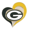 GREEN BAY PACKERS PIN FOOTBALL SWIRL HEART PIN