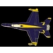 USN NAVY BLUE ANGELS F-18 HORNET TOP VIEW AIRPLANE PIN