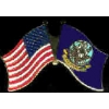 USN NAVY USN FLAG AND US FLAG COMBO PIN