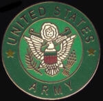 US ARMY LOGO GREEN CIRCLE PIN