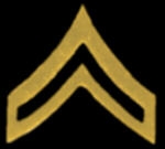 US ARMY CORPORAL E-4 CHEVRONS GOLD PIN