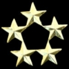 GENERAL 5 STAR GOLD COLLAR CLUSTER PIN