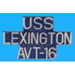 USN NAVY USS LEXINGTON AVT-16 SCRIPT PIN