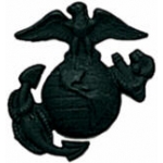 USMC MARINE CORPS EAGLE GLOBE ANCHOR BLACK SUBDUED LEFT PIN