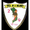 USMC MARINE CORPS VIETNAM 2-9 HELL IN A HELMET PIN