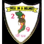 USMC MARINE CORPS VIETNAM 2-9 HELL IN A HELMET PIN