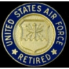 US AIR FORCE PIN RETIRED BLUE GOLD RD PIN