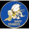 USN NAVY SEABEES LOGO SM ROUND LOGO PIN