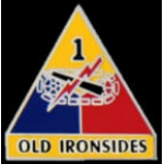 US ARMY 1ST ARMORED PIN OLD IRONSIDES DIVISION LOGO INSIGNIA PIN