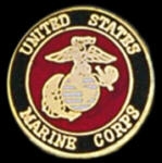 USMC MARINE CORPS LOGO ROUND SM 3/4 INCH PIN