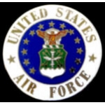 US AIR FORCE LOGO ROUND 3/4 INCH PIN