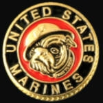 USMC MARINE CORPS BULLDOG ROUND PIN