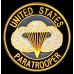 UNITED STATES PARATROOPER ROUND LOGO PIN