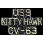 USN NAVY USS KITTY HAWK CV-63 SCRIPT PIN