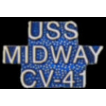 USN NAVY USS MIDWAY CV-41 SCRIPT PIN