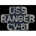 USN NAVY USS RANGER CV-61 SCRIPT PIN