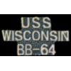 USN NAVY USS WISCONSIN BB-64 SCRIPT PIN