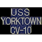 USN NAVY USS YORKTOWN CV-10 SCRIPT PIN