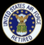 US AIR FORCE RETIRED WHITE RD PIN