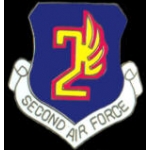 US AIR FORCE 2ND AIR FORCE NEW LOGO PIN