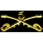 US ARMY 5TH CAVALRY CROSSED SWORDS LARGE PIN