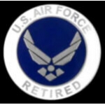 US AIR FORCE RETIRED WINGS PIN