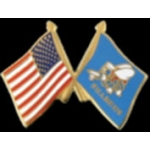 USN NAVY SEABEE PIN US FLAG COMBO SEABEE FLAG PIN