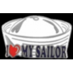 USN NAVY I LOVE MY SAILOR HAT PIN